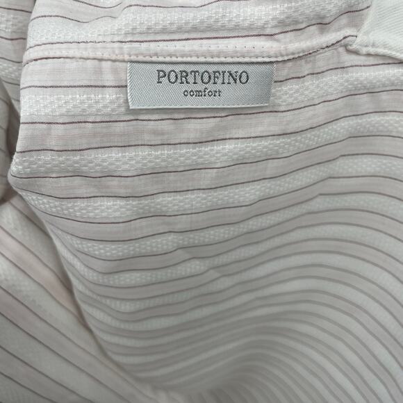 Ermenegildo Zegna Button Up Formal Dress Shirt Light Pink White Stripe XL 17 1/2 - Picture 7 of 8